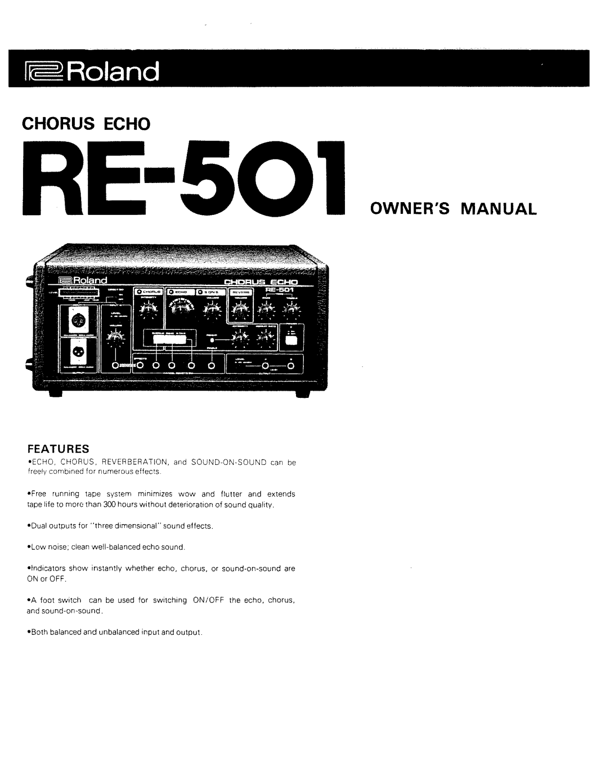 Roland RE-501 User Manual