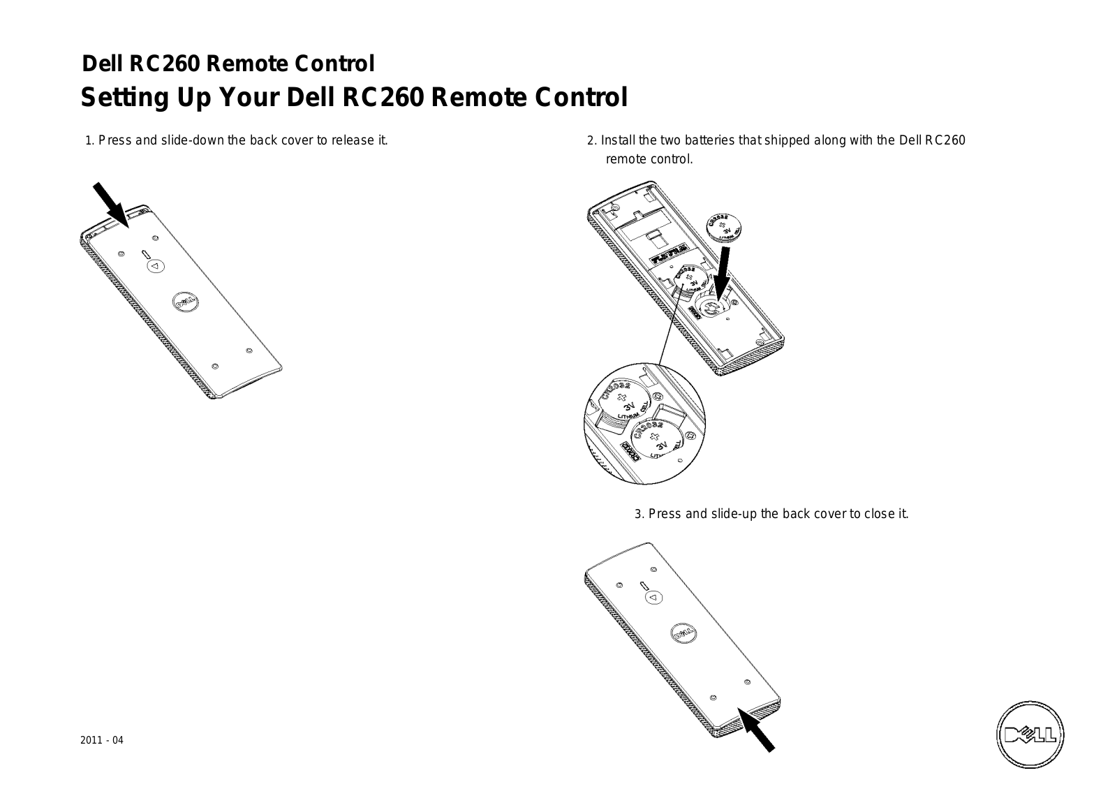 Dell RC260 Remote Control User Manual