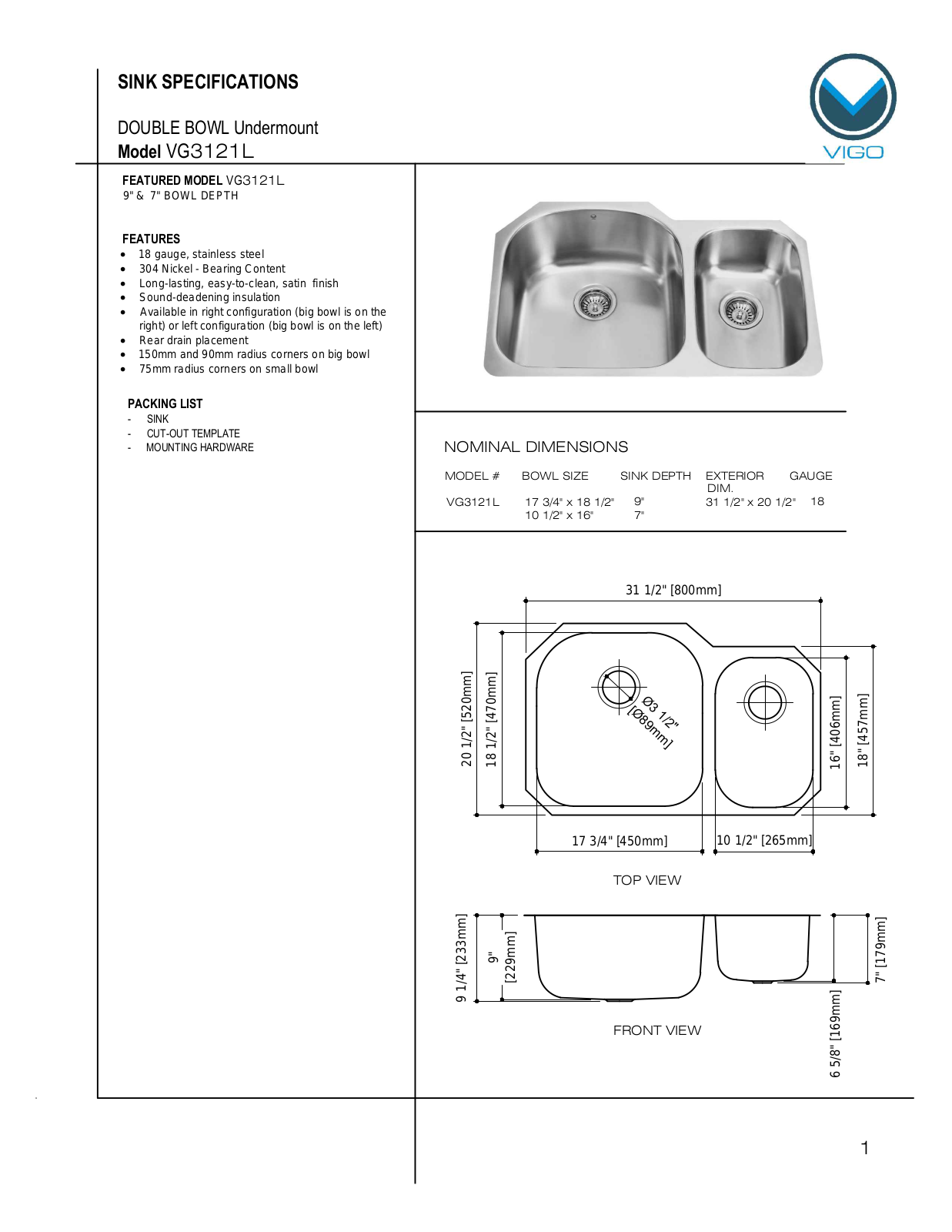 Vigo VG3121L User Manual