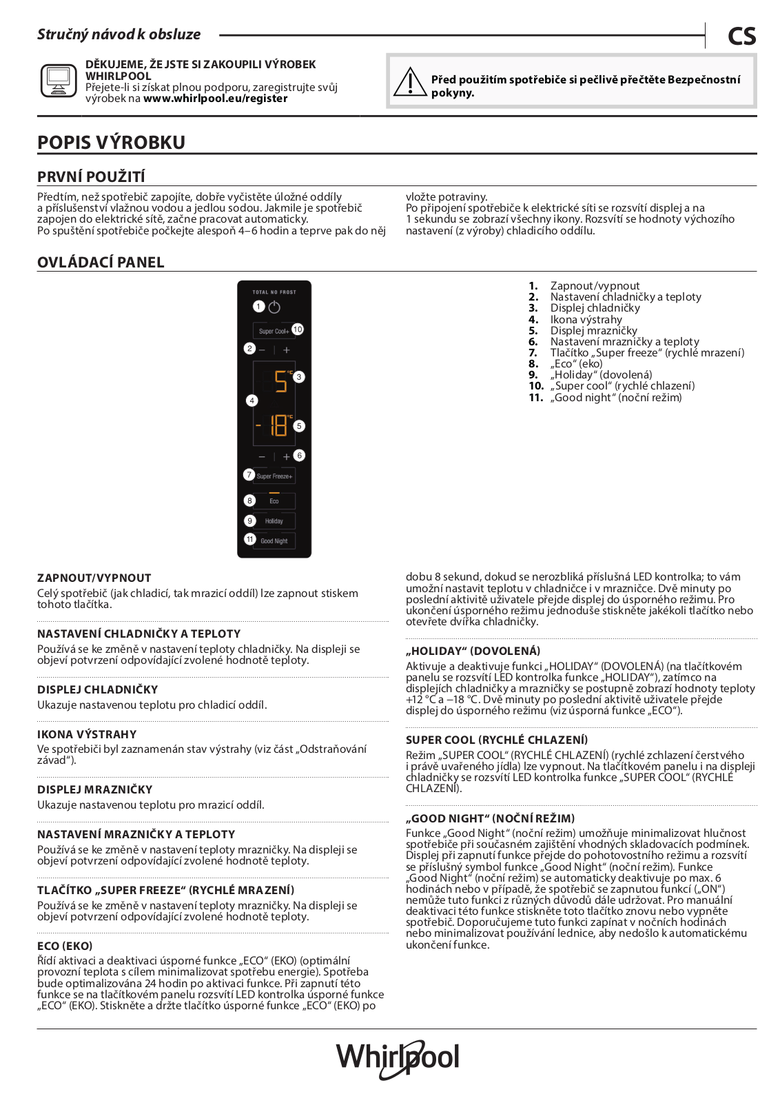 Whirlpool WNF8 T3Z X H User Manual