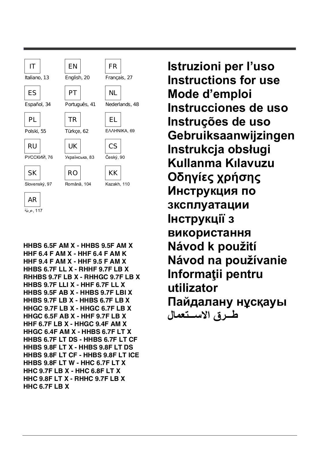 Hotpoint HHC 9.8F LT X, HHC97FLBX User Manual