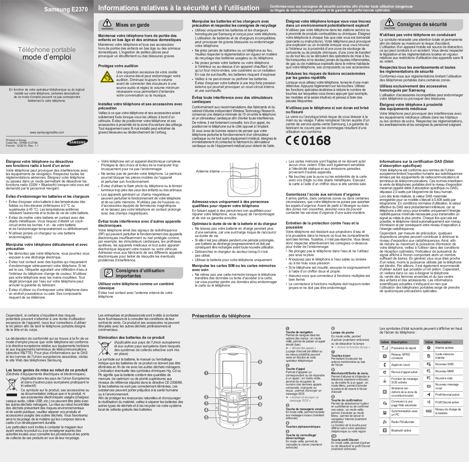 SAMSUNG E2370 User Manual