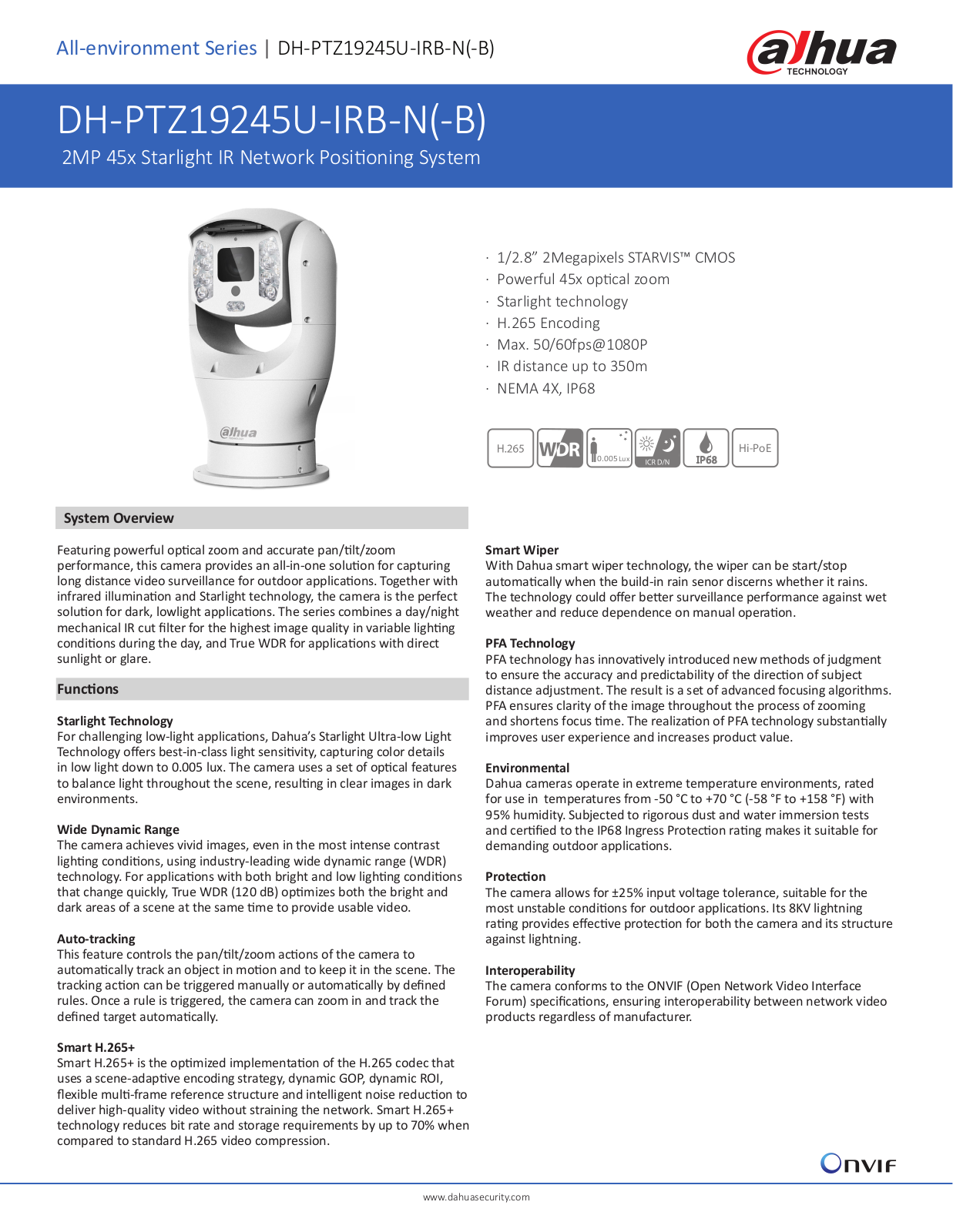 Dahua DH-PTZ19245U-IRB-N User Manual