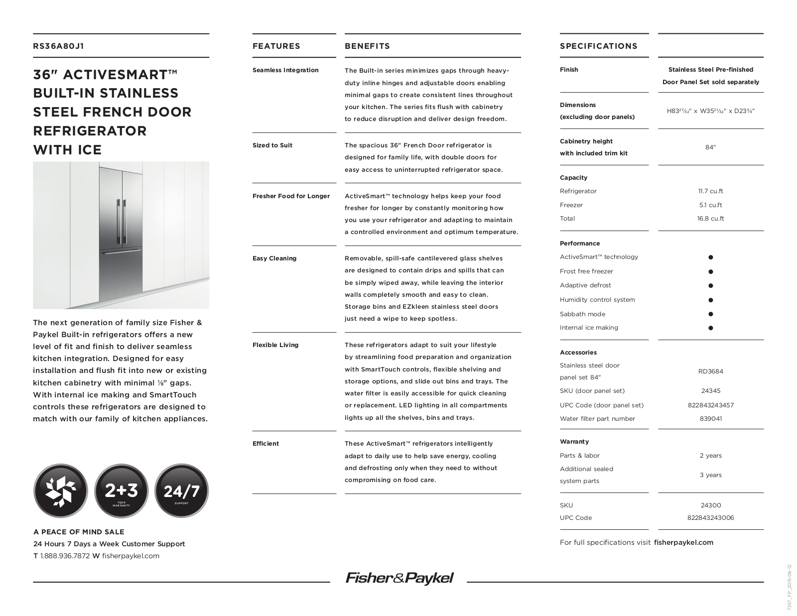 Fisher Paykel RS36A80J1 Installation