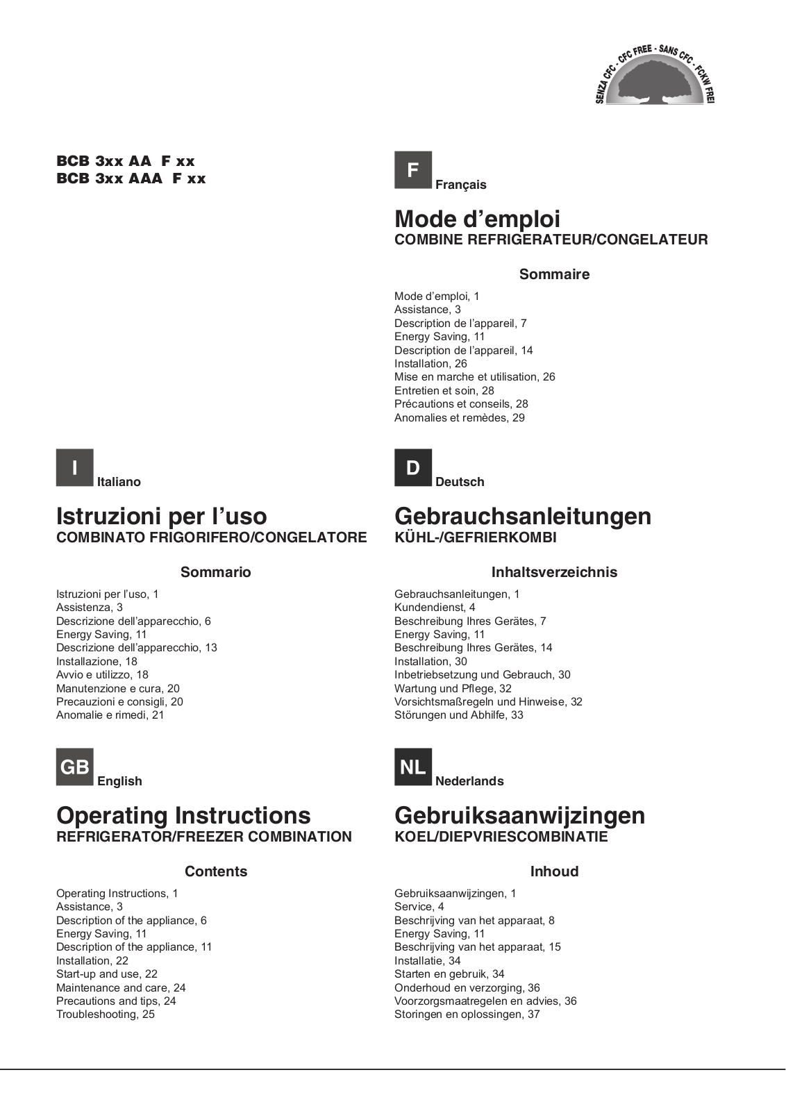 HOTPOINT BCB31AA User Manual