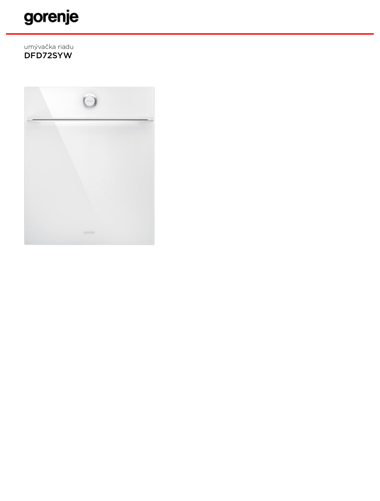 Gorenje DFD72SYW BROCHURE