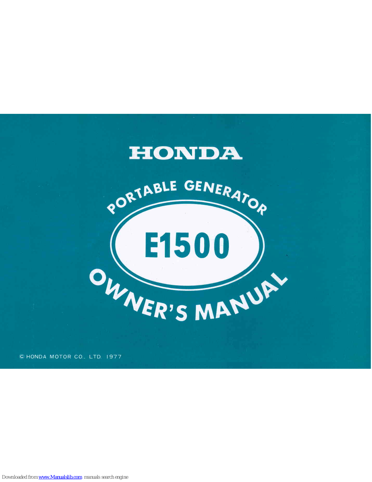 Honda E1500 Owner's Manual