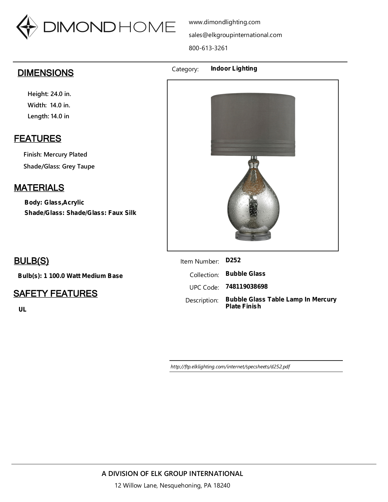 ELK Home D252 User Manual