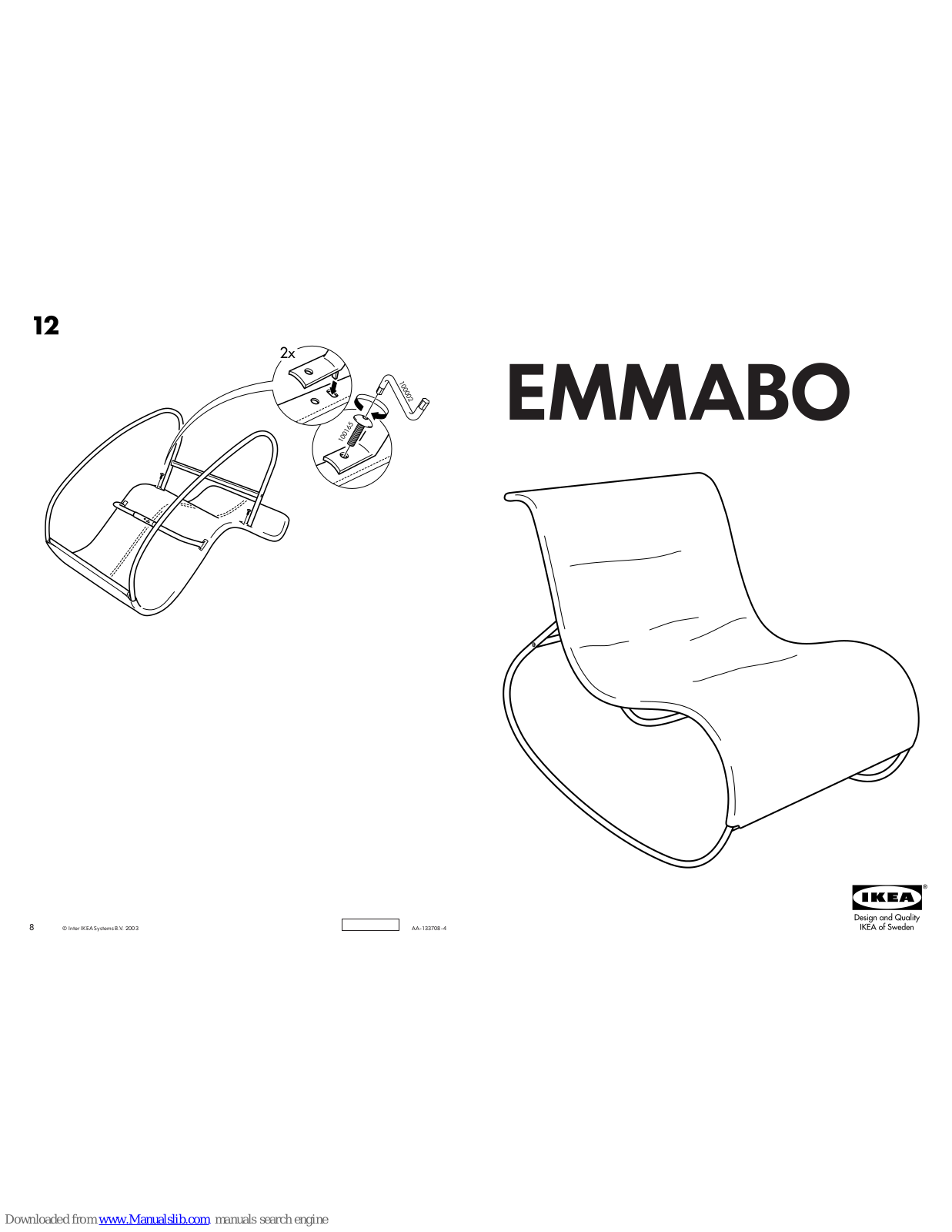 IKEA EMMABO ROCKING CHAIR, EMMABO Instructions Manual