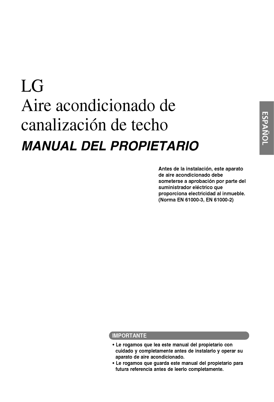 Lg AMNH18GB2A0, AMNH186BHA0 User Manual