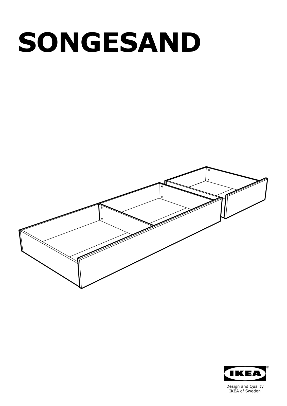 IKEA SONGESAND underbed storage box Assembly Instruction