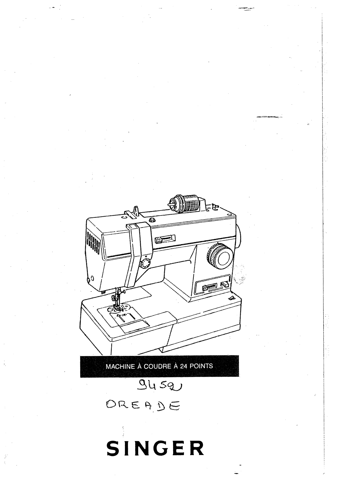 SINGER 9452 User Manual