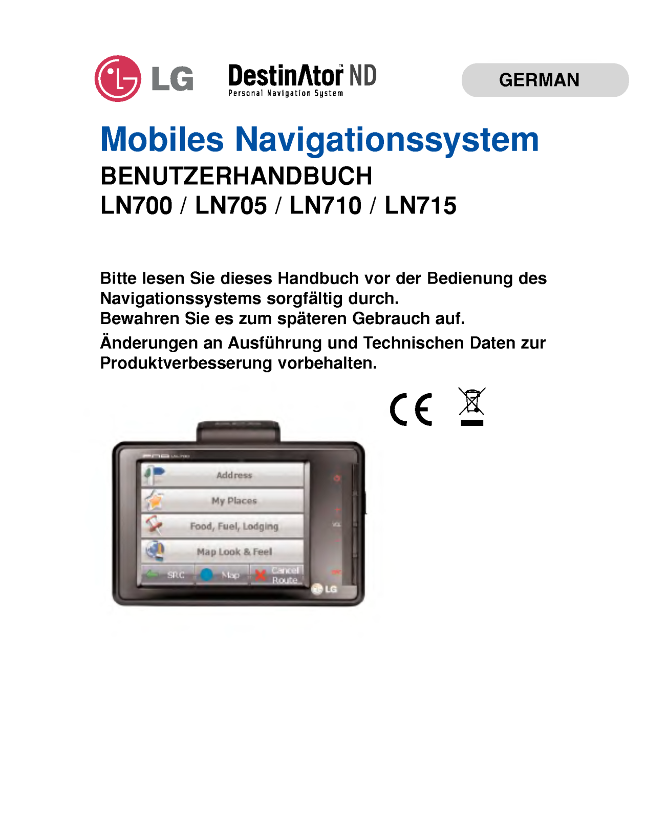 Lg LN700, LN705, LN710, LN715 user Manual