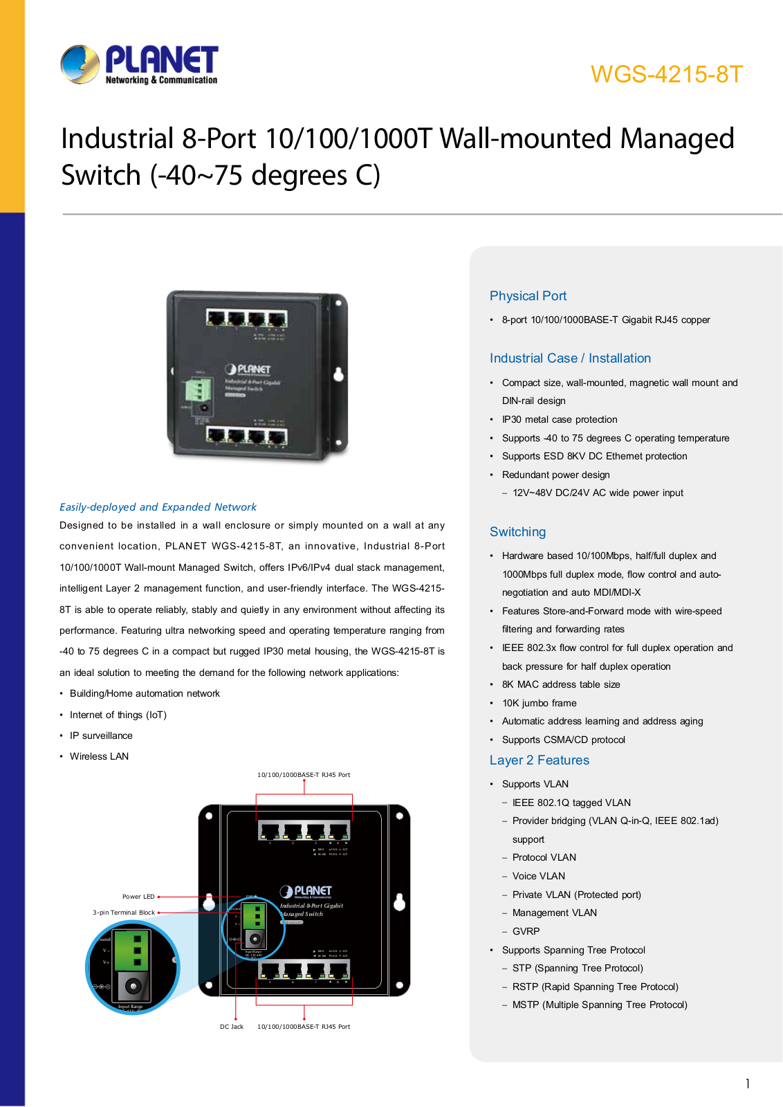 Planet WGS-4215-8T User Manual