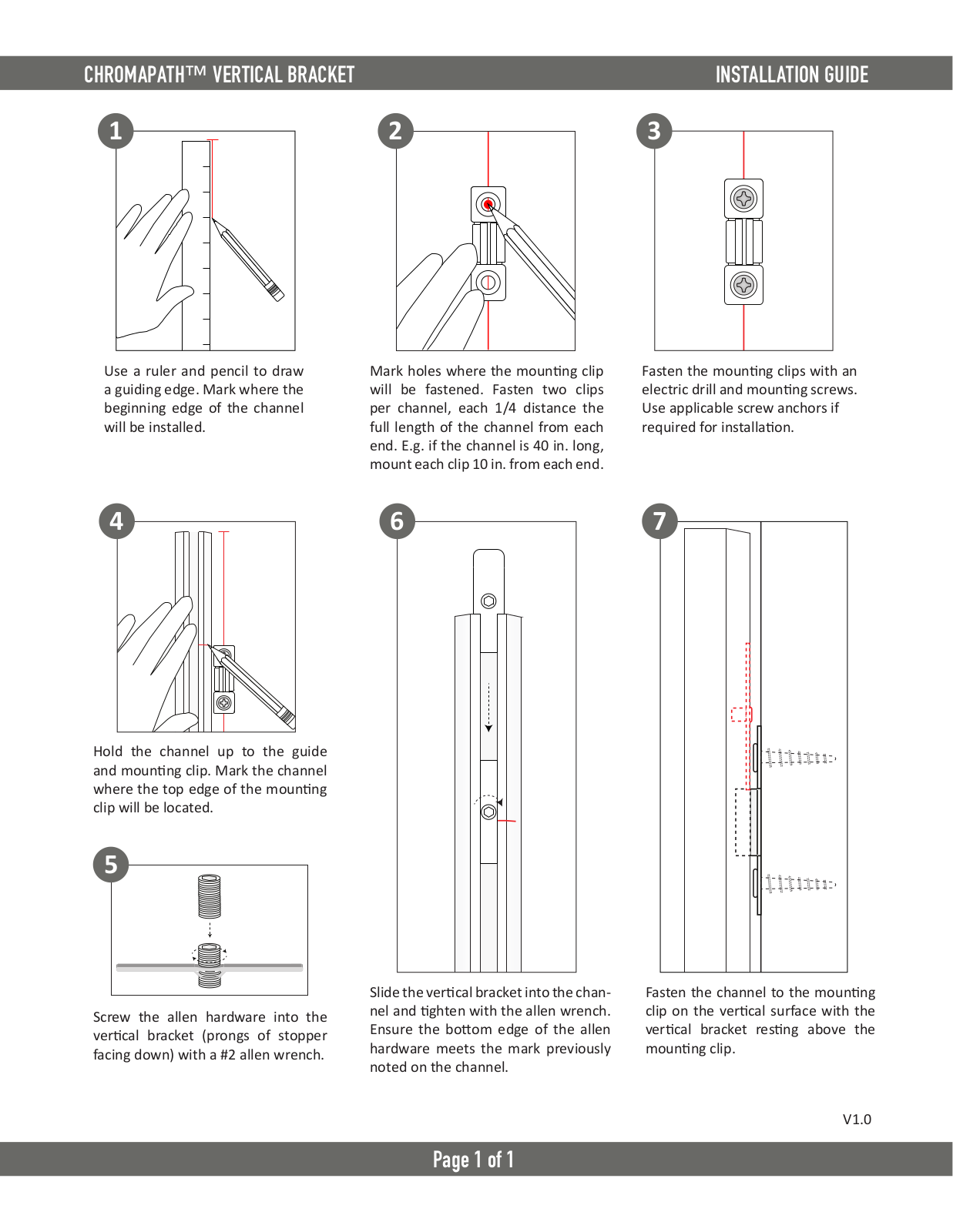 Diode LED Vertical Mounting Bracket User Manual