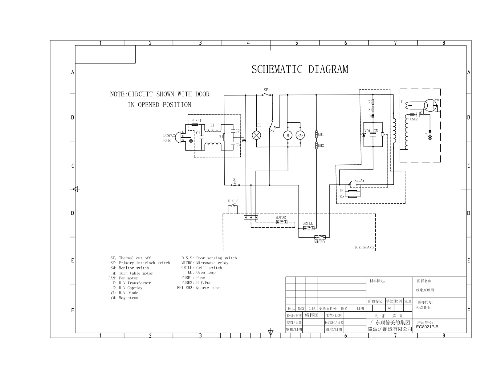 Vitek EG8021P-B Circuit diagrams