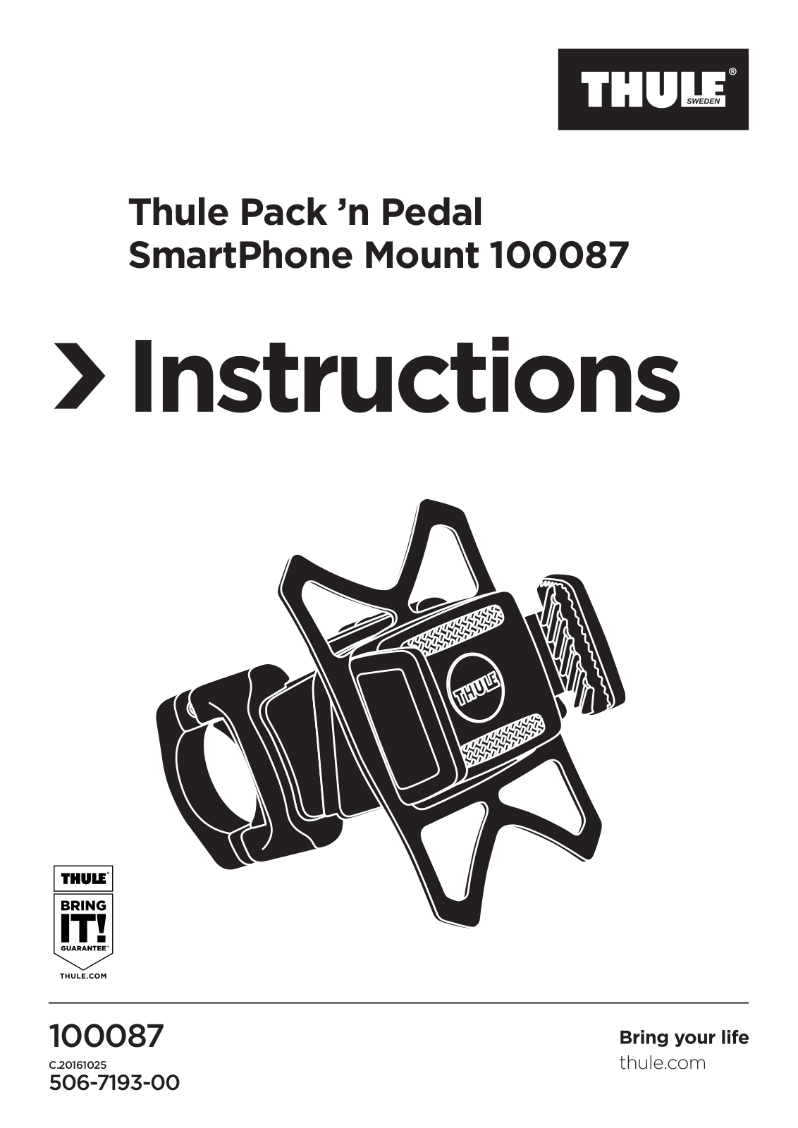 Thule Pack 'n Pedal 100087 Instructions Manual