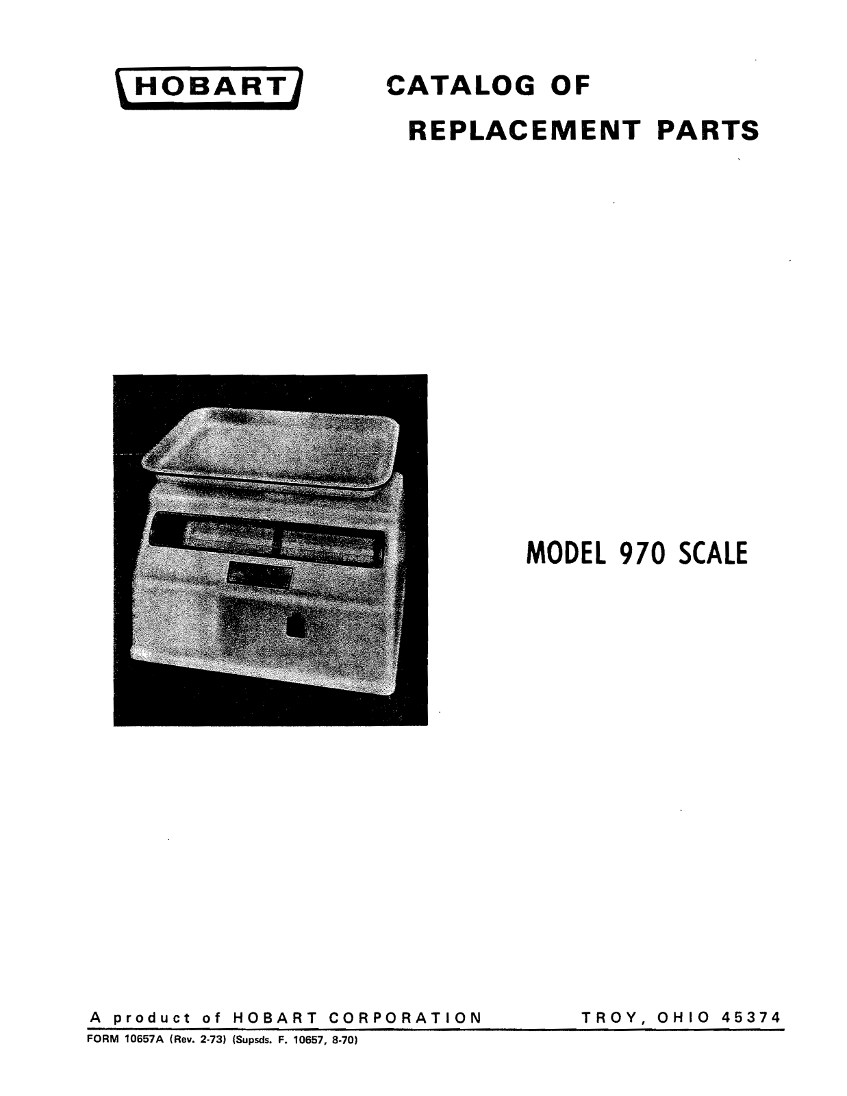 Hobart 970 PARTS LIST