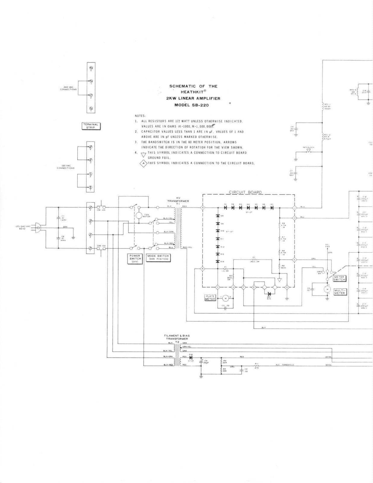 HEATHKIT SB-220 SCHEMATIC (PAGE 1)