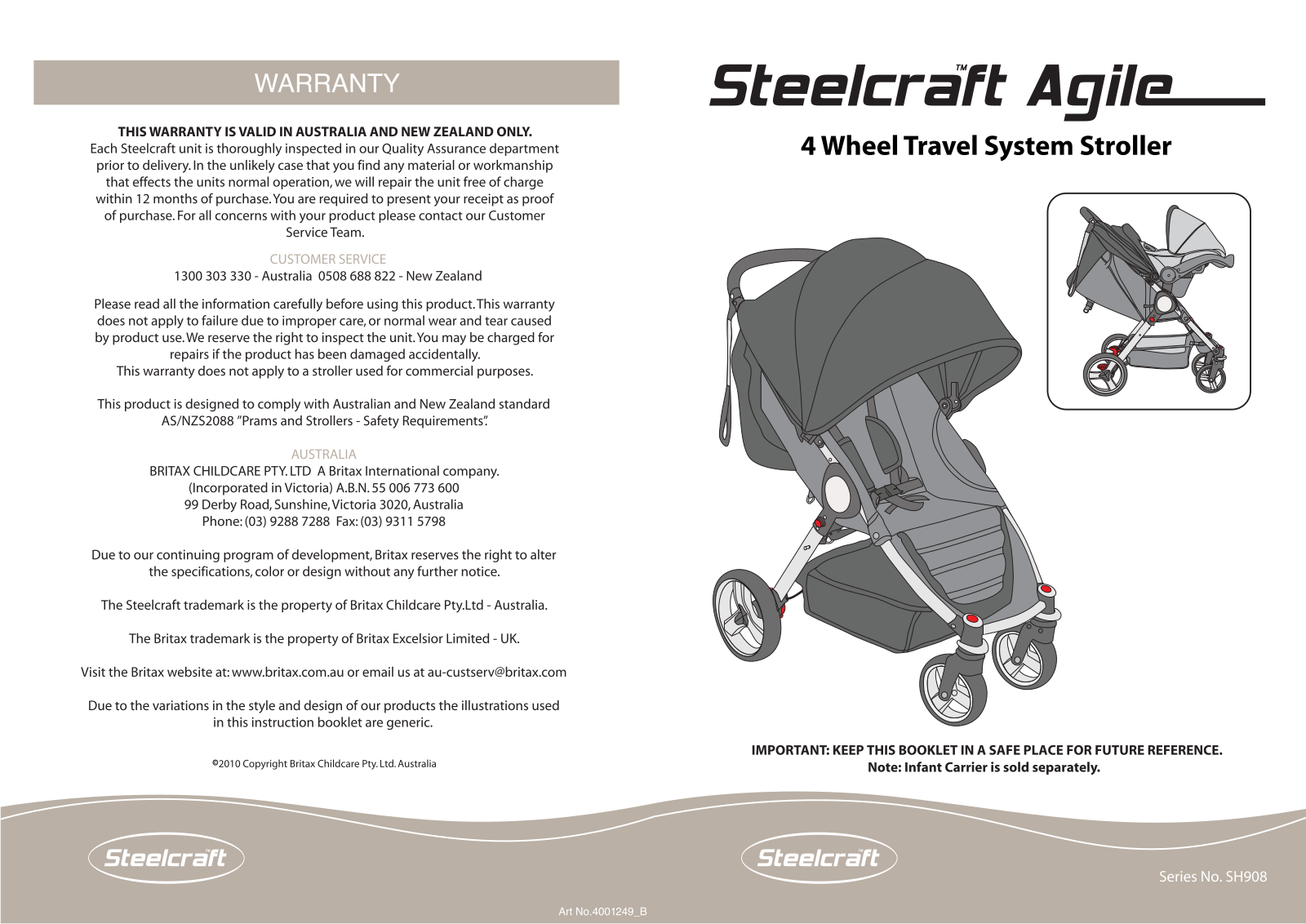 Britax STEELCRAFT AGILE User Manual