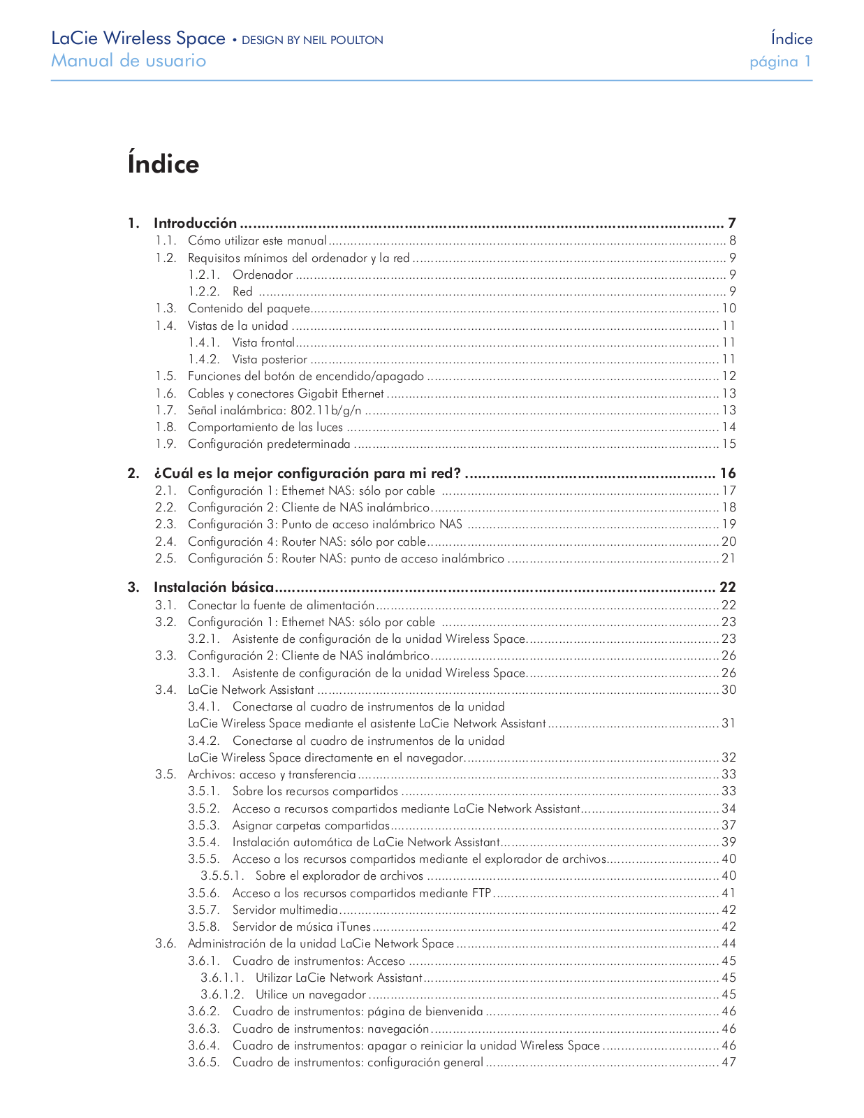 Lacie WIRELESS SPACE User Manual