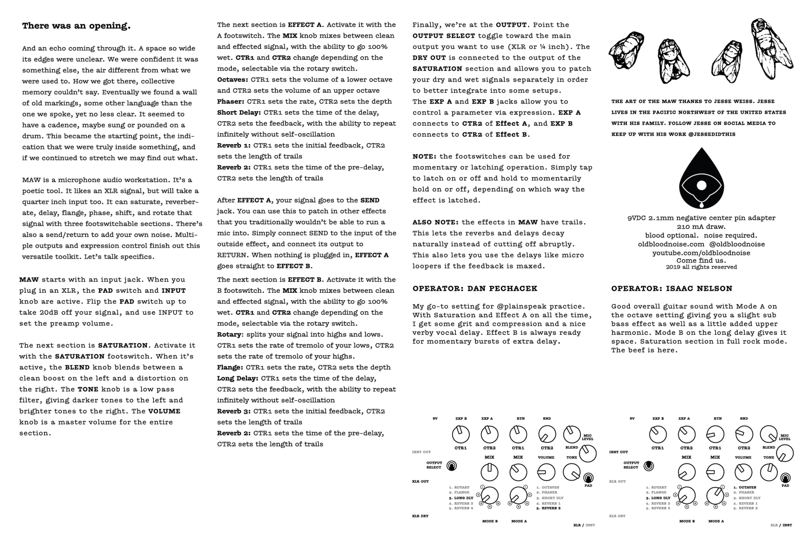 Old Blood Noise MAW XLR Pedal User manual