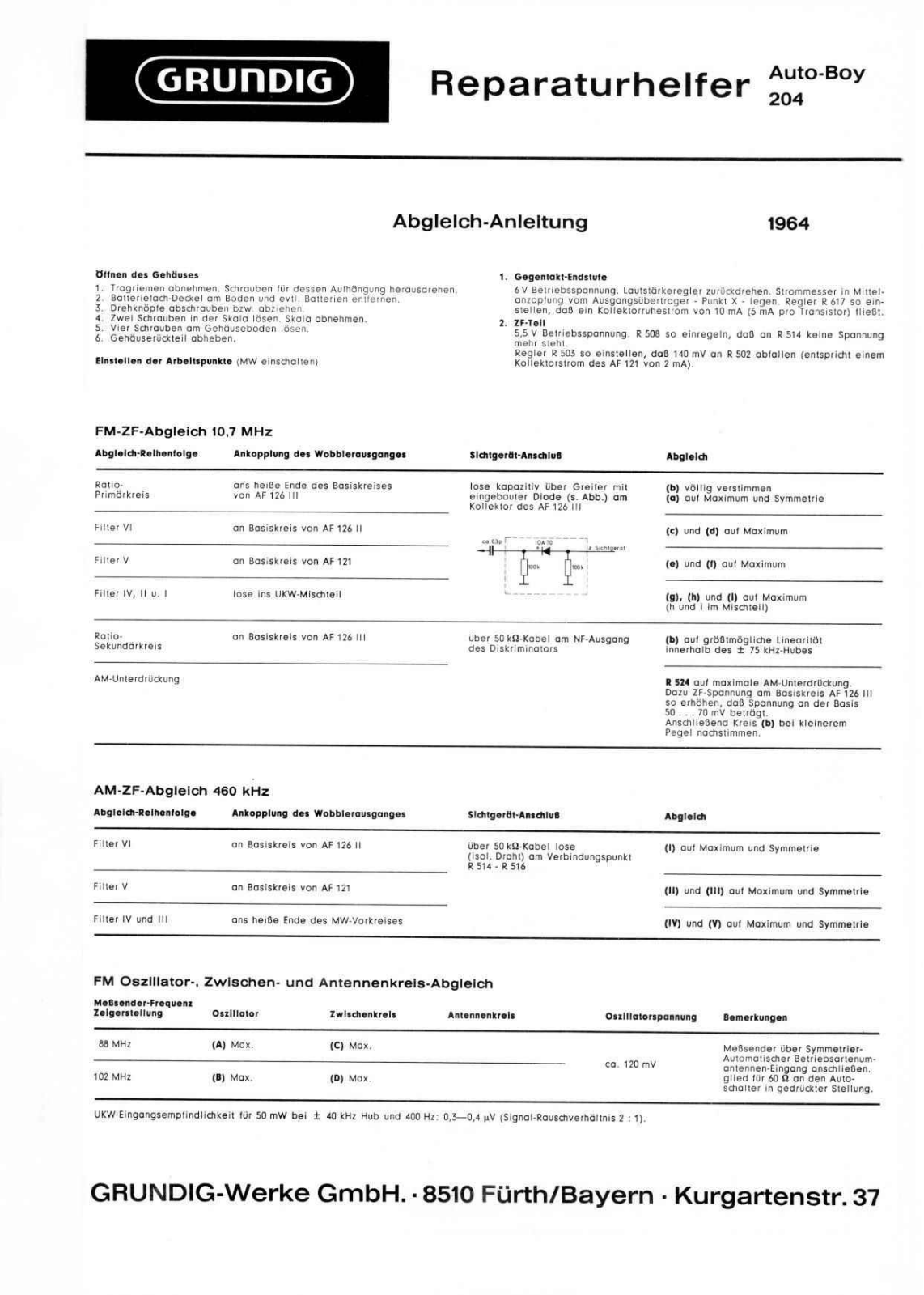 Grundig Auto-Boy-204 Service Manual