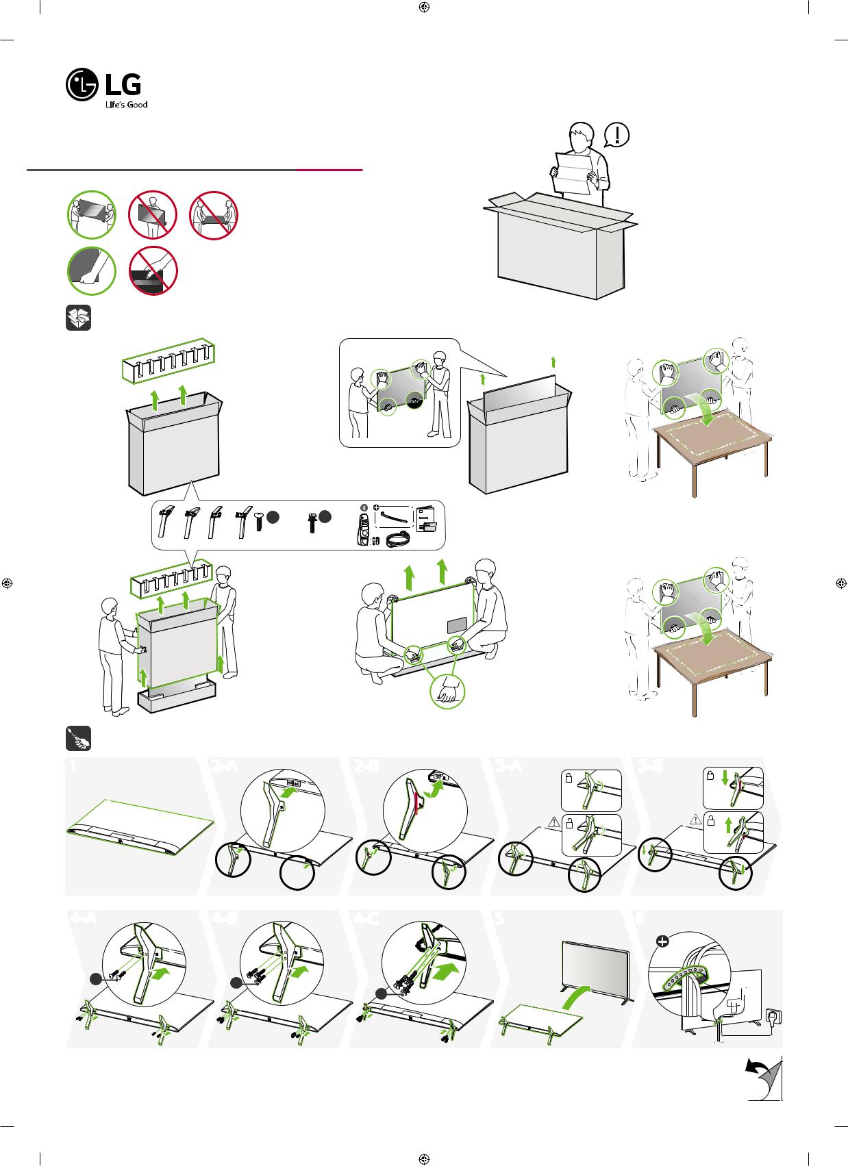 LG 65UN73506LB Instructions for quick setup