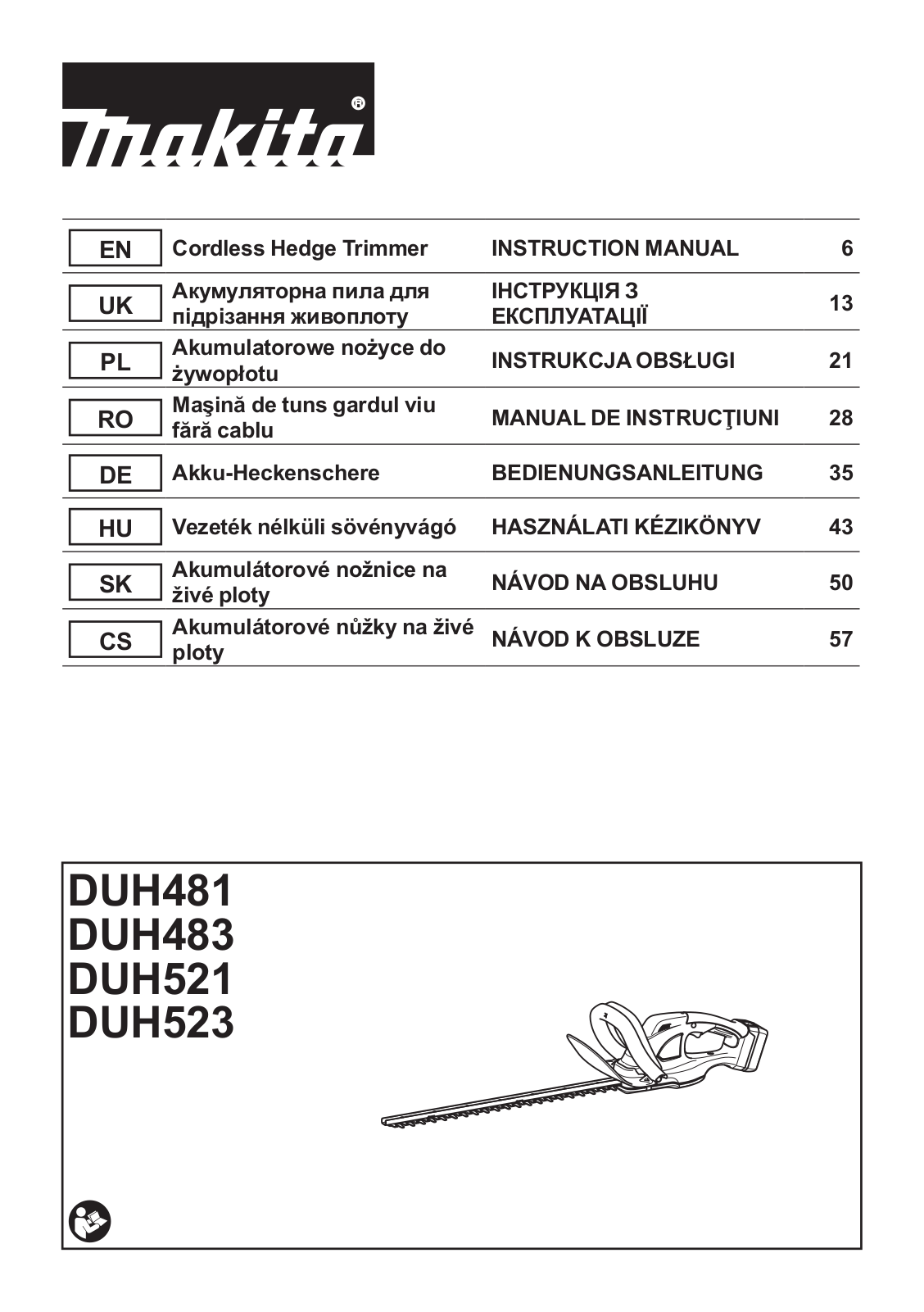 Makita DUH481, DUH483, DUH521, DUH523 User guide