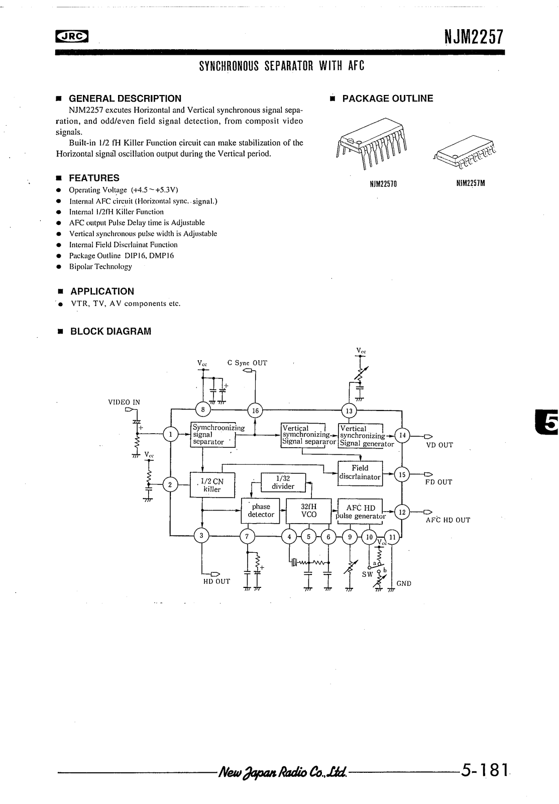 JRC NJM2257M, NJM2257D Datasheet