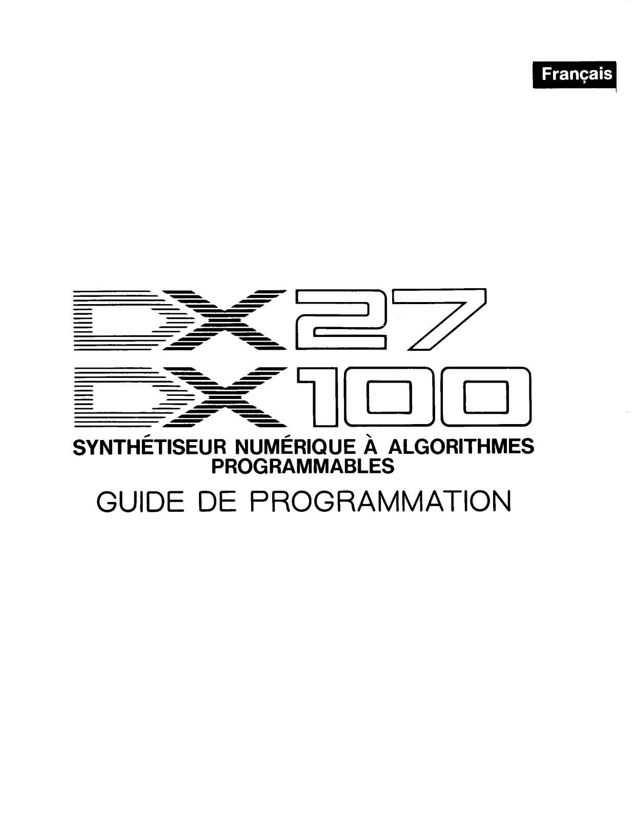 Yamaha DX27, DX100 User Guide