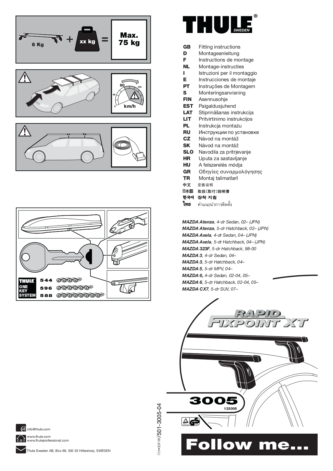 Thule Rapid Fixpoint XT 3005 Fitting Instructions Manual