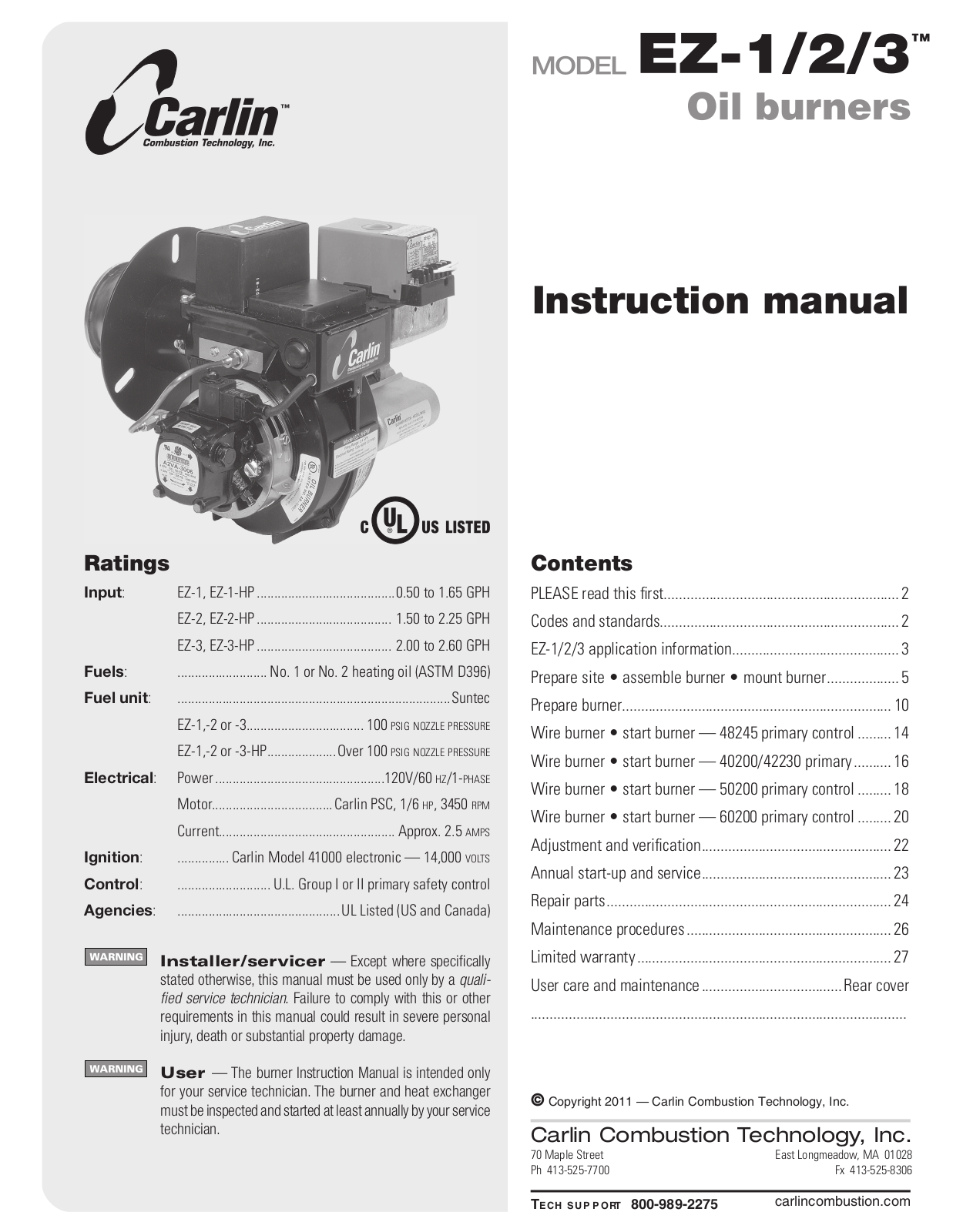 Carlin EZ-1/2/3 User Manual