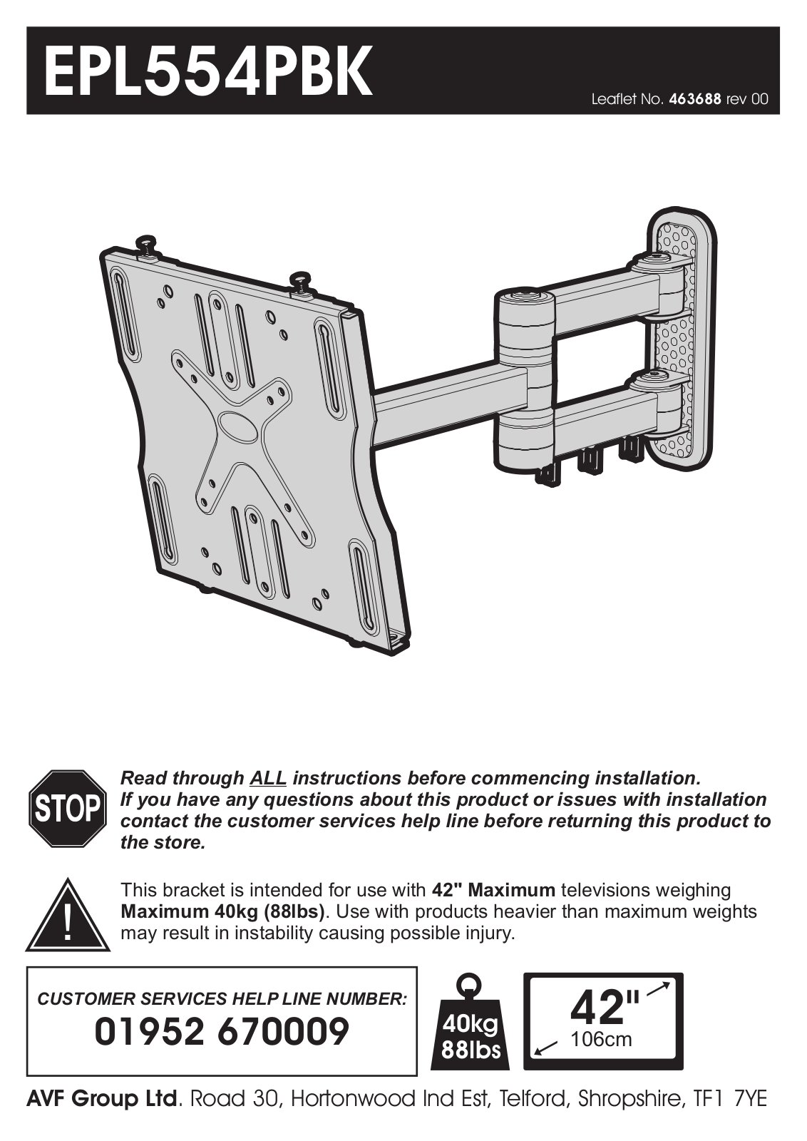 AVF Group EPL554PBK User Manual