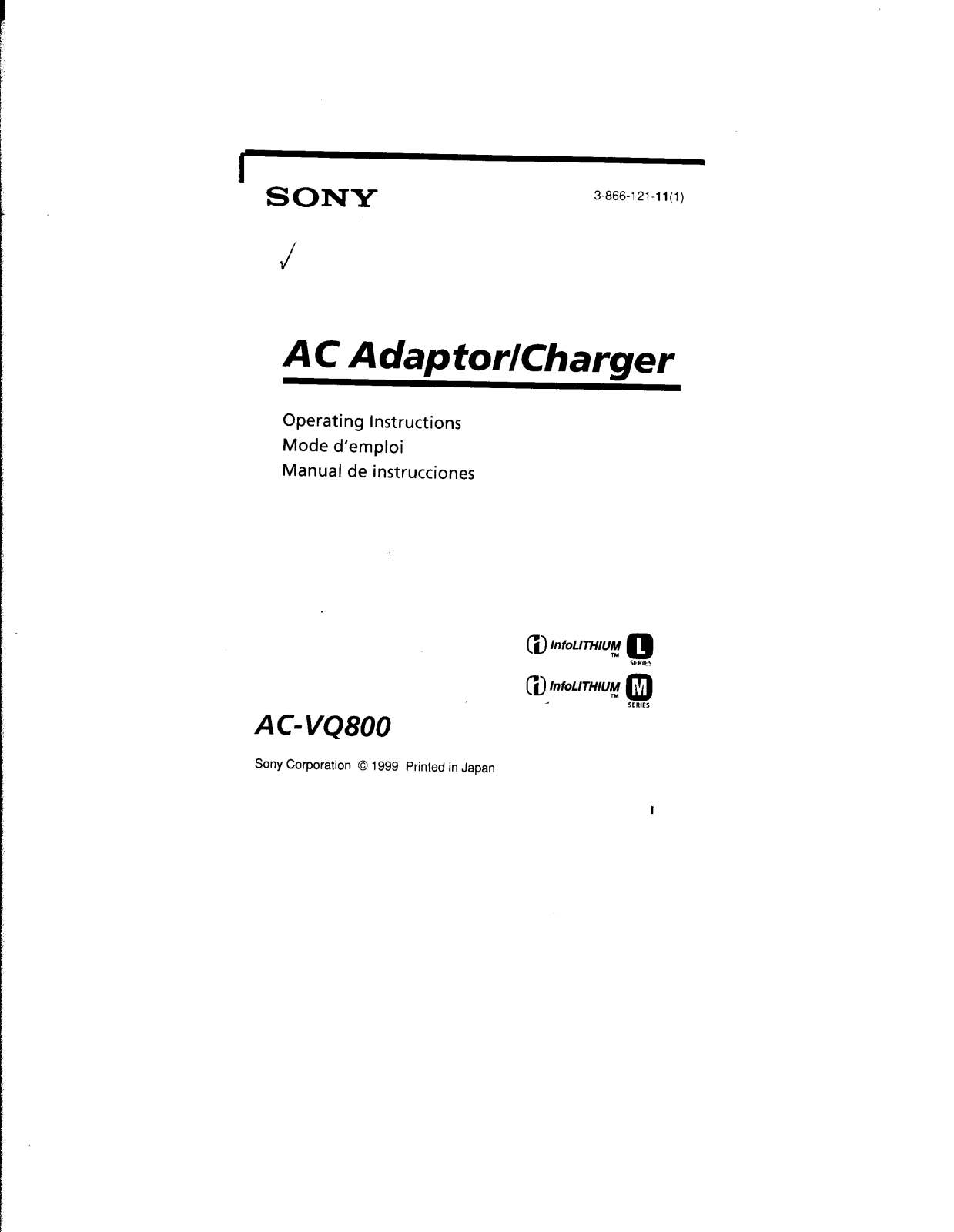 Sony ACV-Q800 Operating Instructions