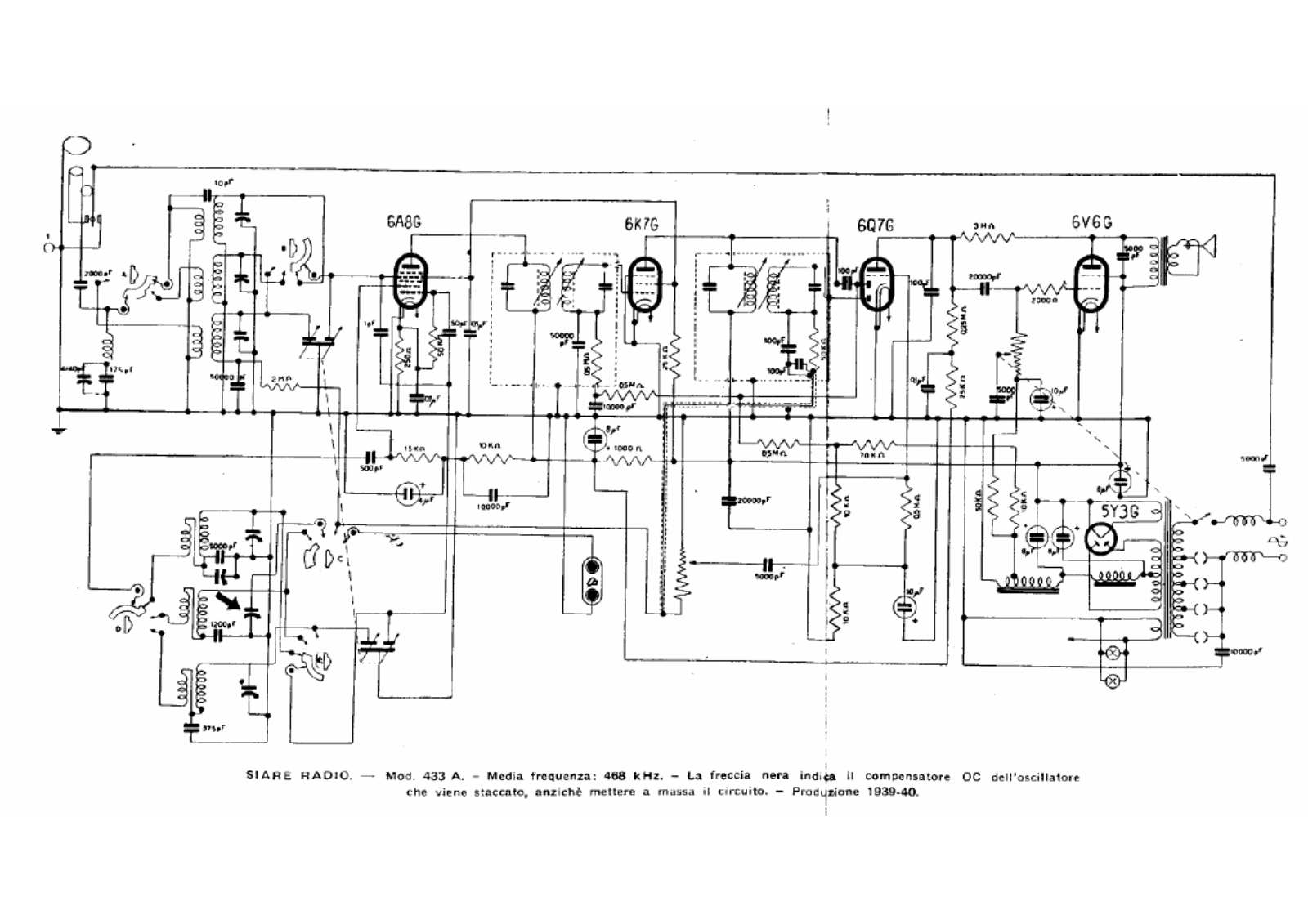 Siare Crosley 433a schematic