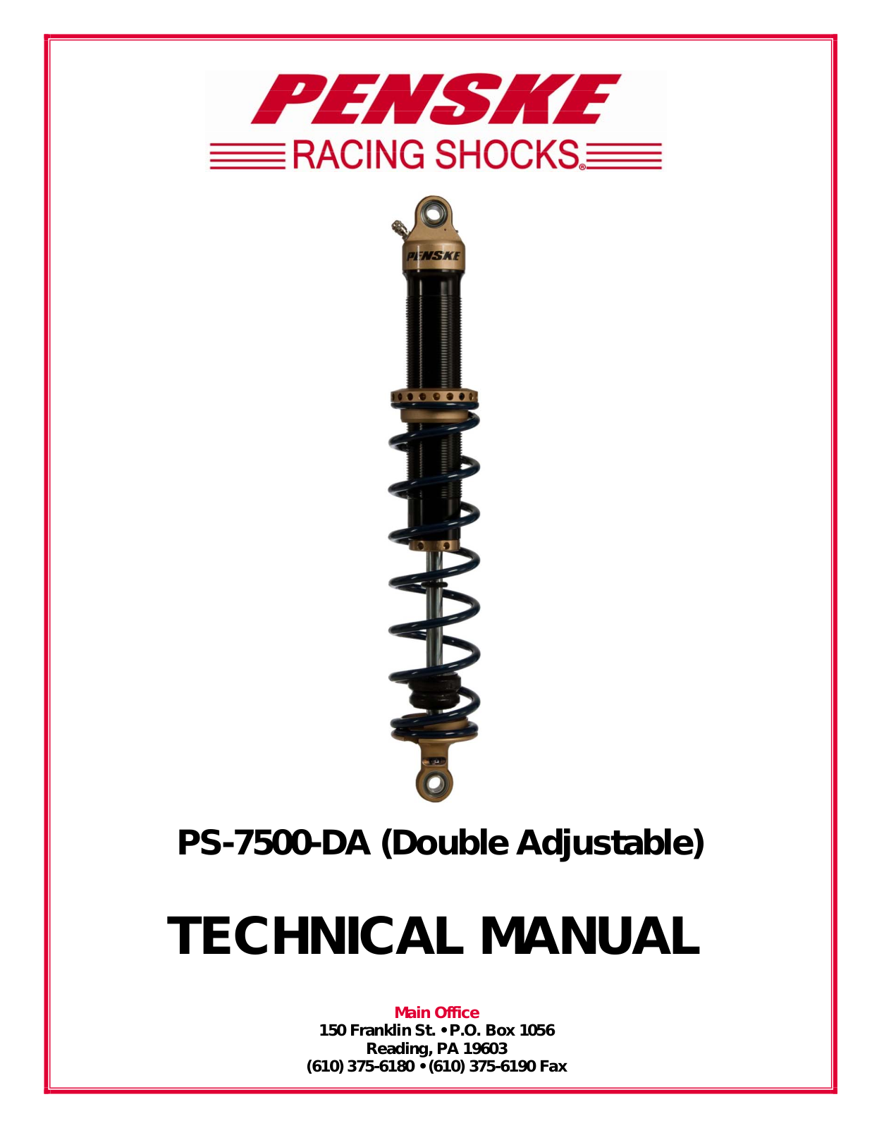 Penske Racing Shocks 7500-DA User Manual