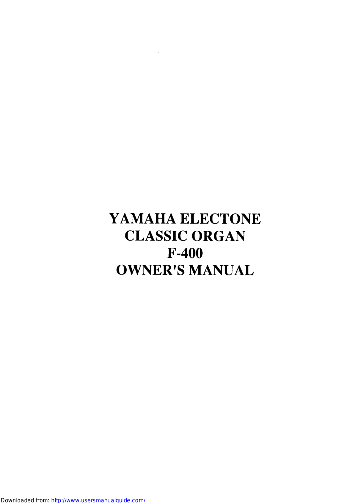 Yamaha Audio F-400 User Manual