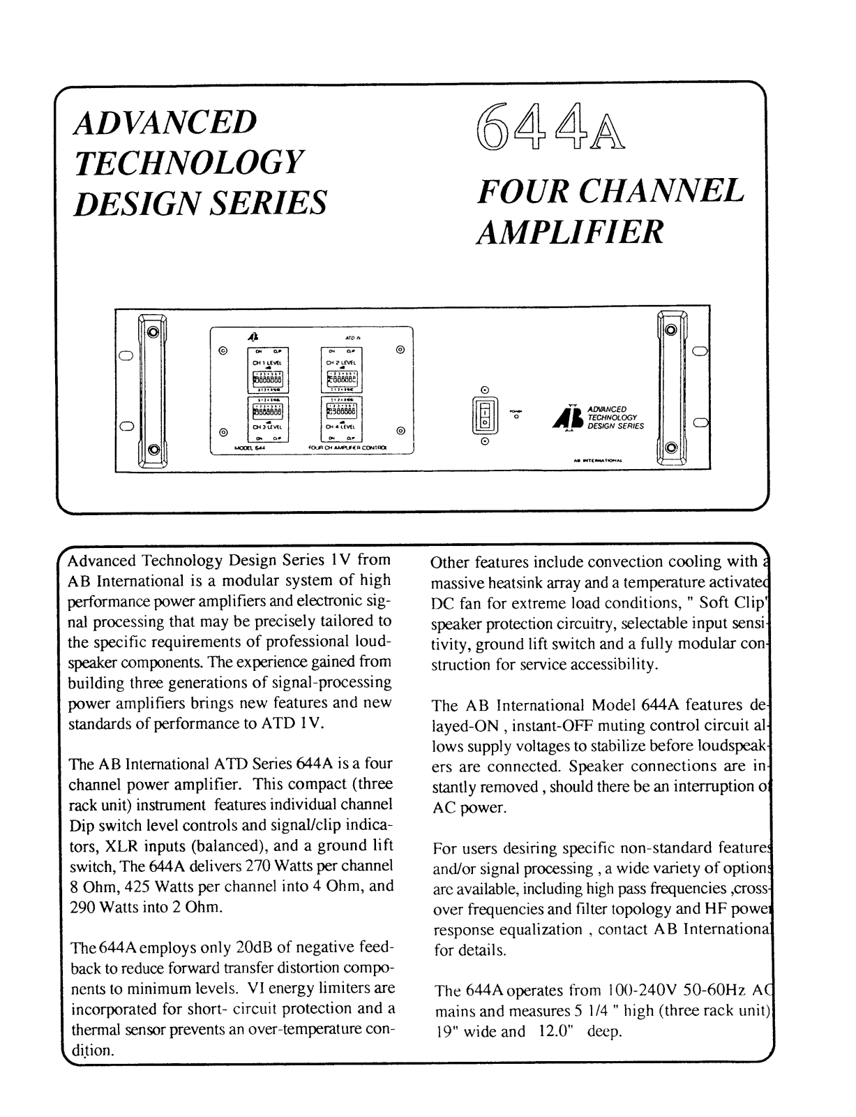 AB International 644-A Brochure