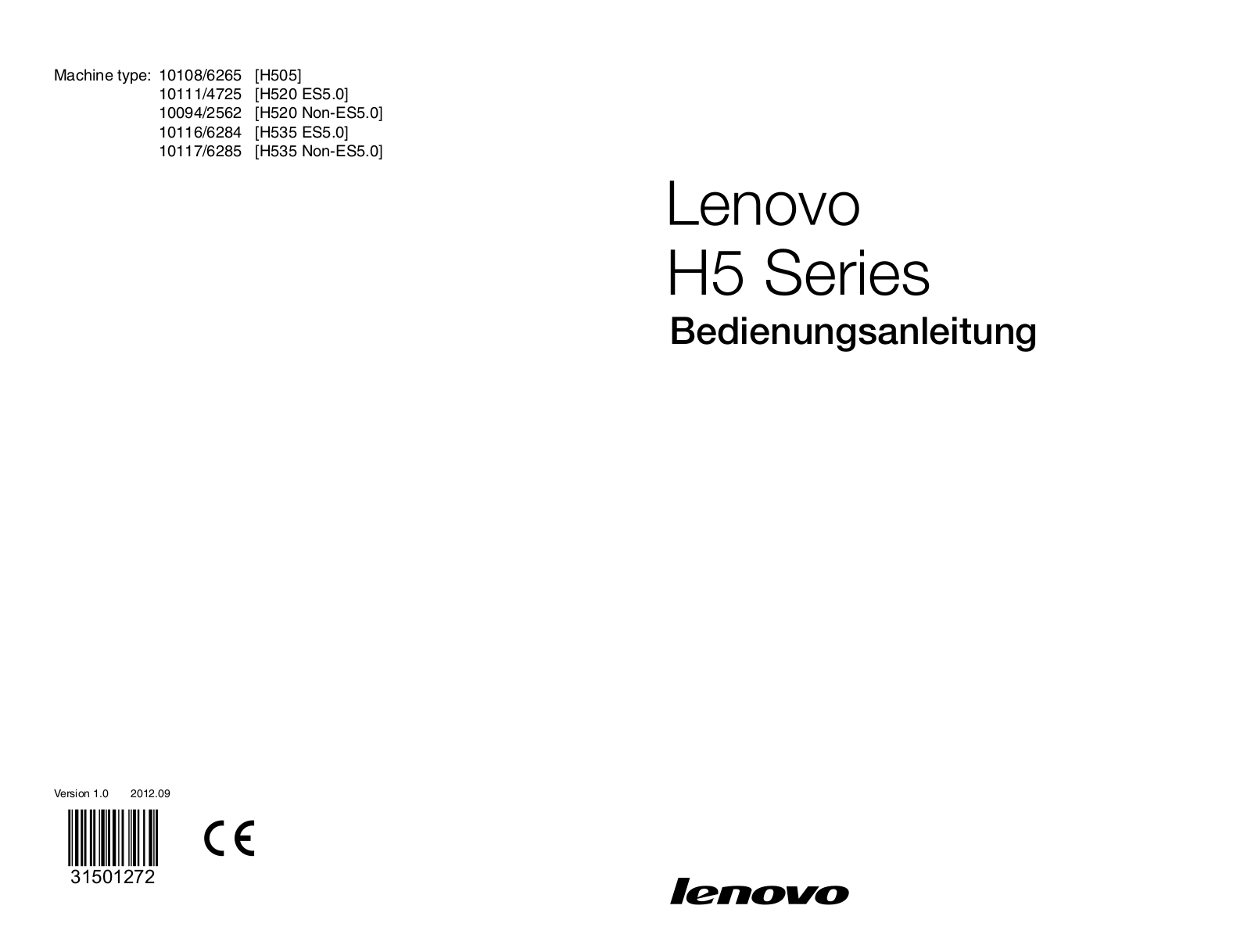 Lenovo H505, H520, H535 User Guide