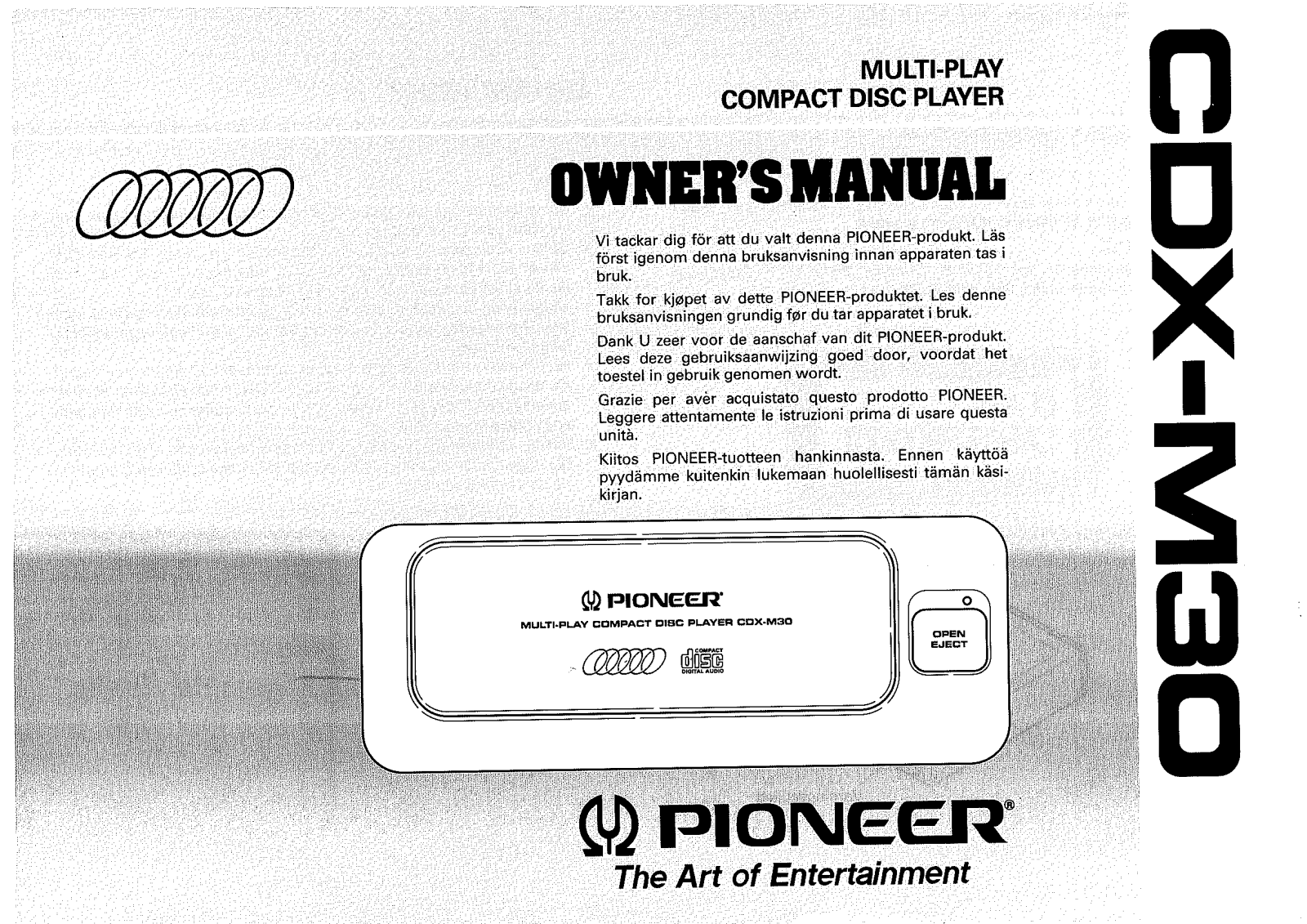 Pioneer CDX-M30 User Manual