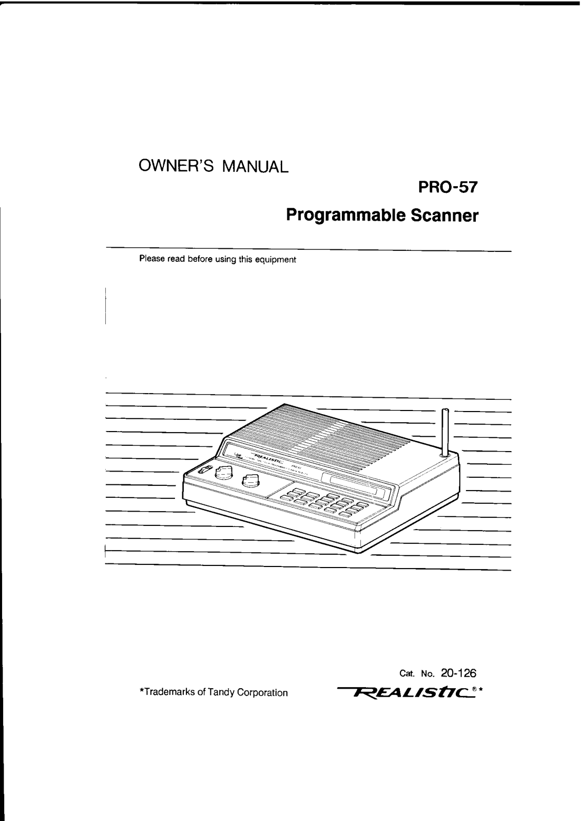 Realistic   RadioShack PRO-57 Owner Manual