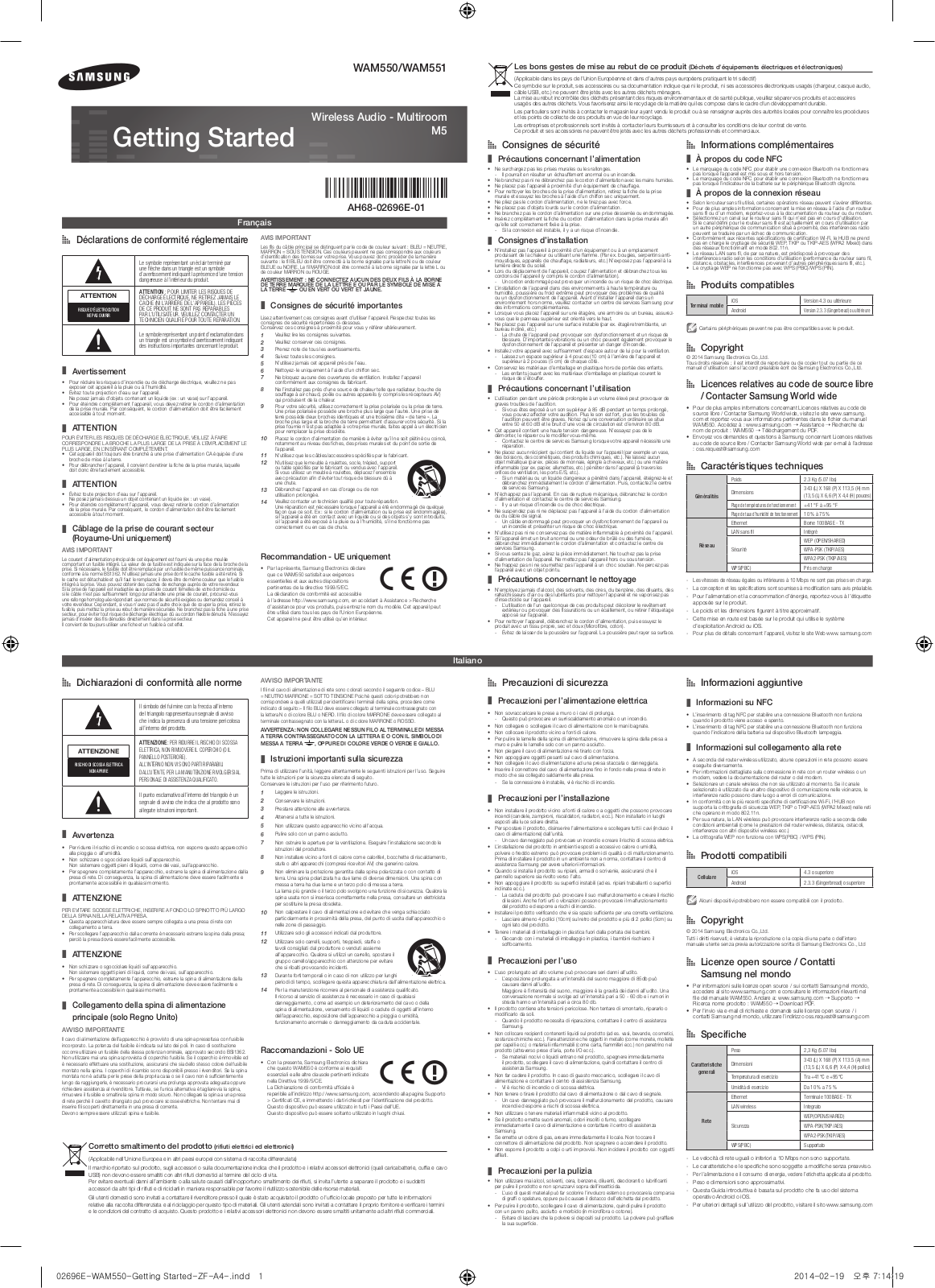 Samsung WAM550, WAM551 Getting Started