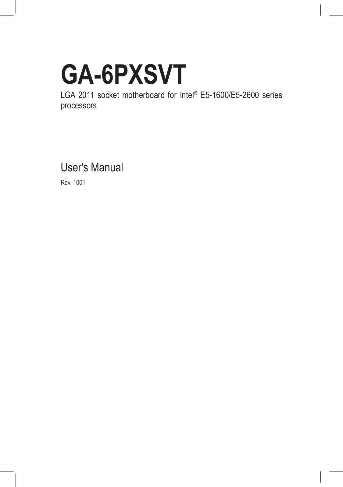 Gigabyte GA-6PXSVT User Manual