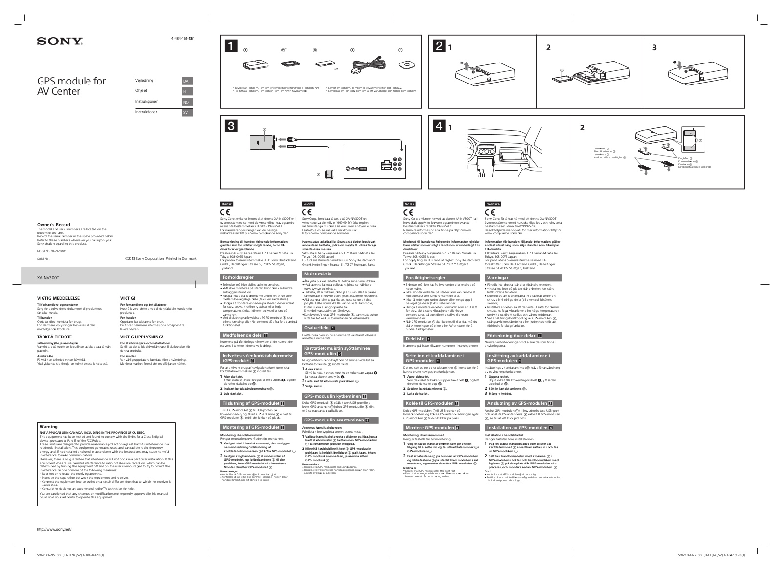 Sony XA-NV300T User manual