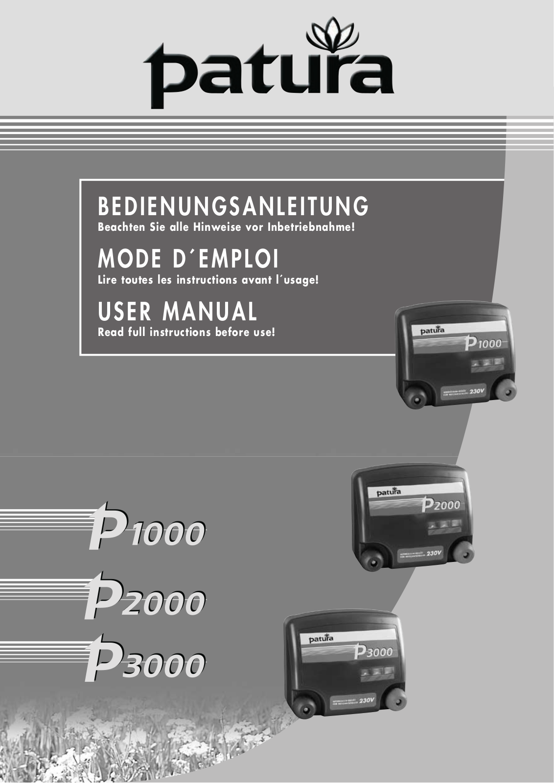 patura P2000, P1000, P3000 User Manual