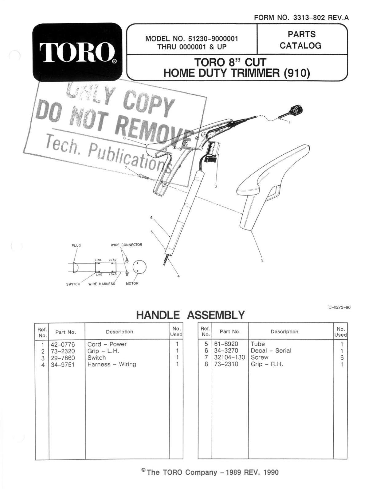 Toro 51230 Parts Catalogue