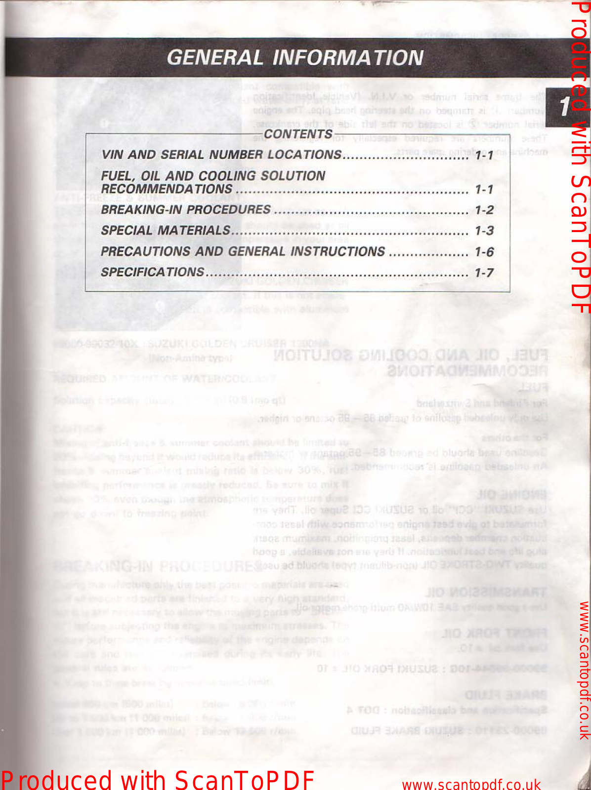 Suzuki 125RG Service Manual 1 general information