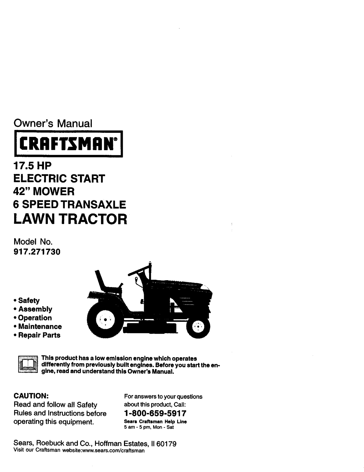 Craftsman 917271730 Owner’s Manual