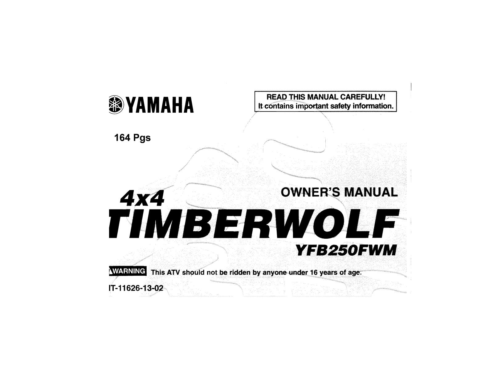 Yamaha TIMBERWOLF 4X4, YFB250FWM User Manual